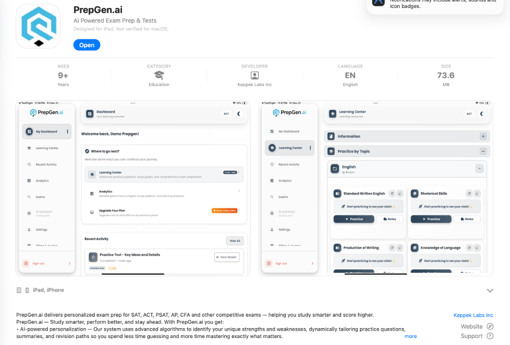 PrepGen.ai on the App Store for iPad and macOS
